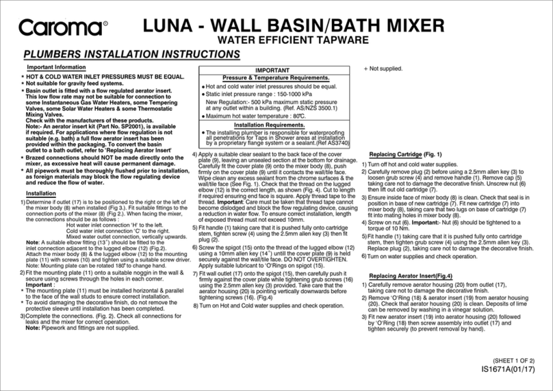 Caroma LUNA installation instructions Caroma LUNA installation instructions