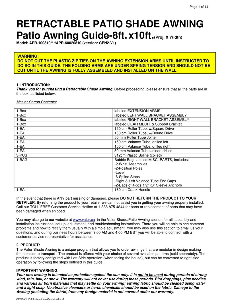 Valor APR-100810 Series manual