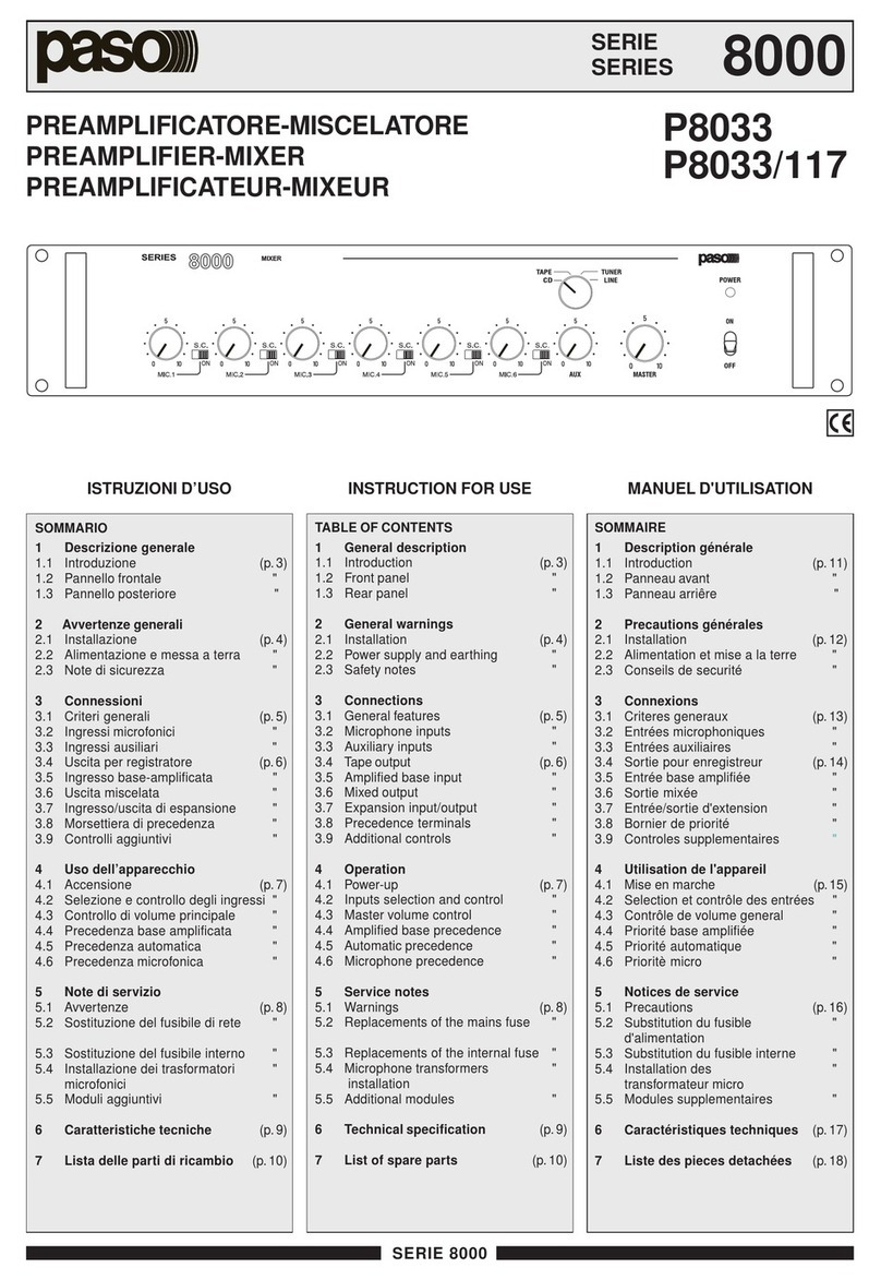 Paso 8000 Series User manual Paso 8000 Series User manual