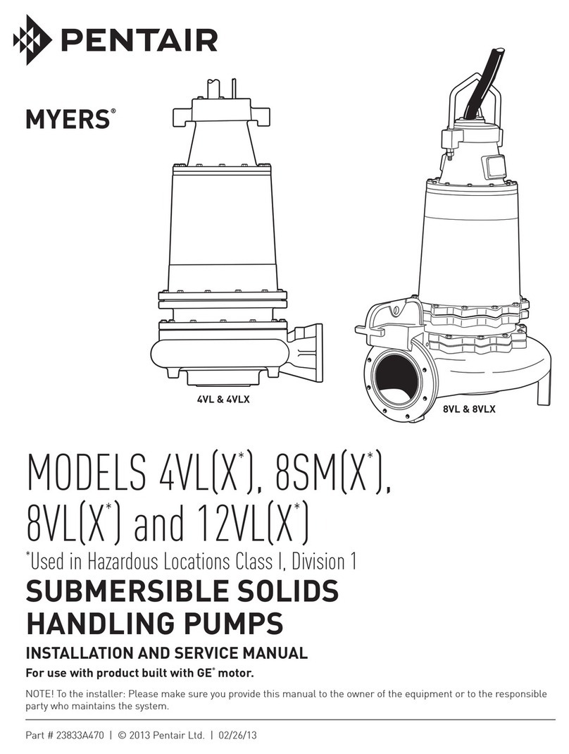 Pentair Myers 4VL Installation and service manual