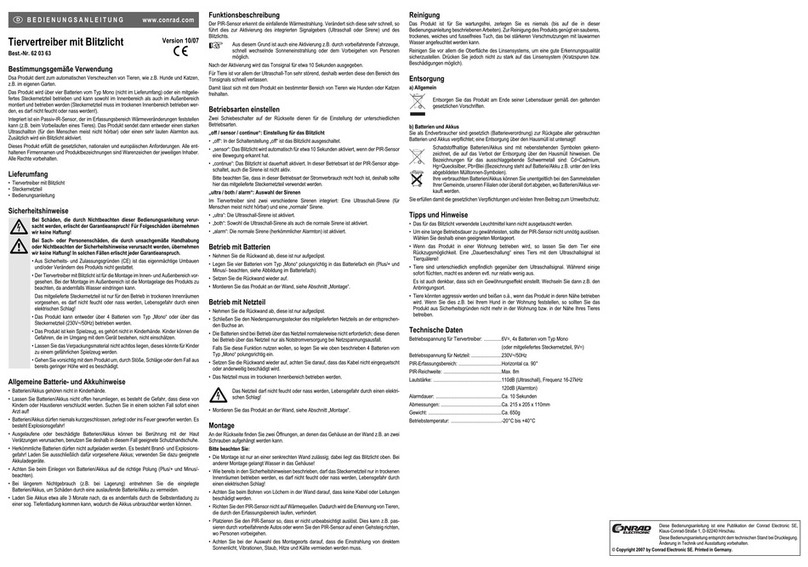 Conrad 62 03 63 operating instructions