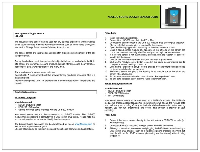 NeuLog NUL-212 User manual NeuLog NUL-212 User manual