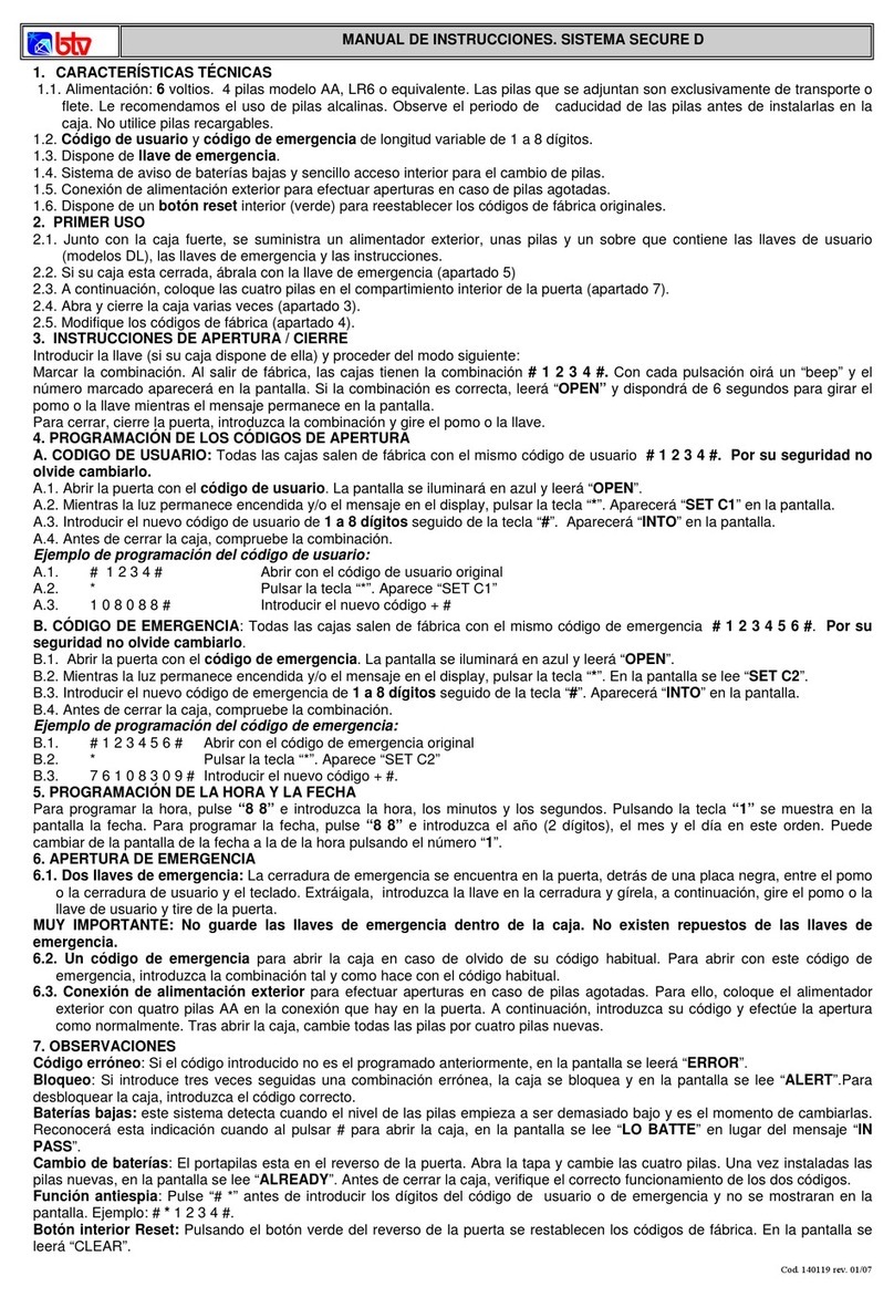 BTV SECURE D User manual