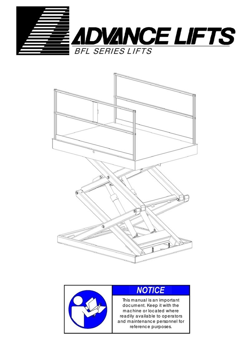Advance Lifts BFL Series Installation, operation and maintenance manual