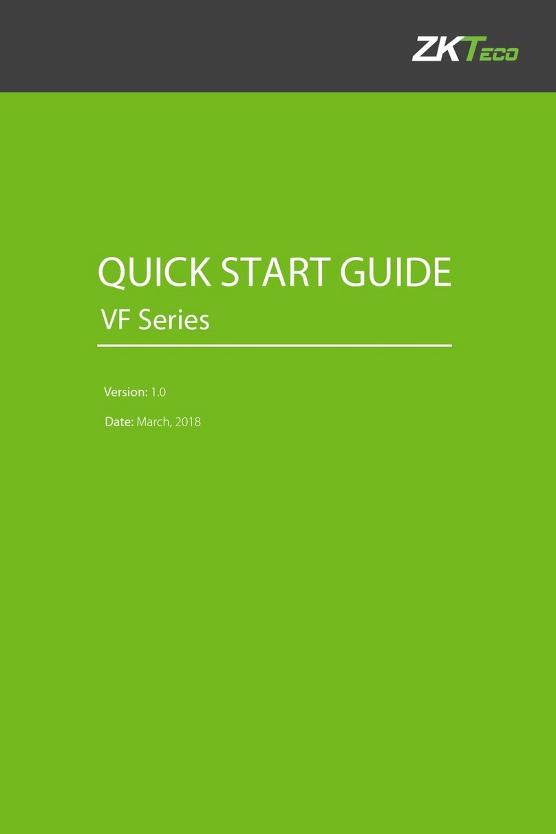 ZKTeco VF Series quick start guide