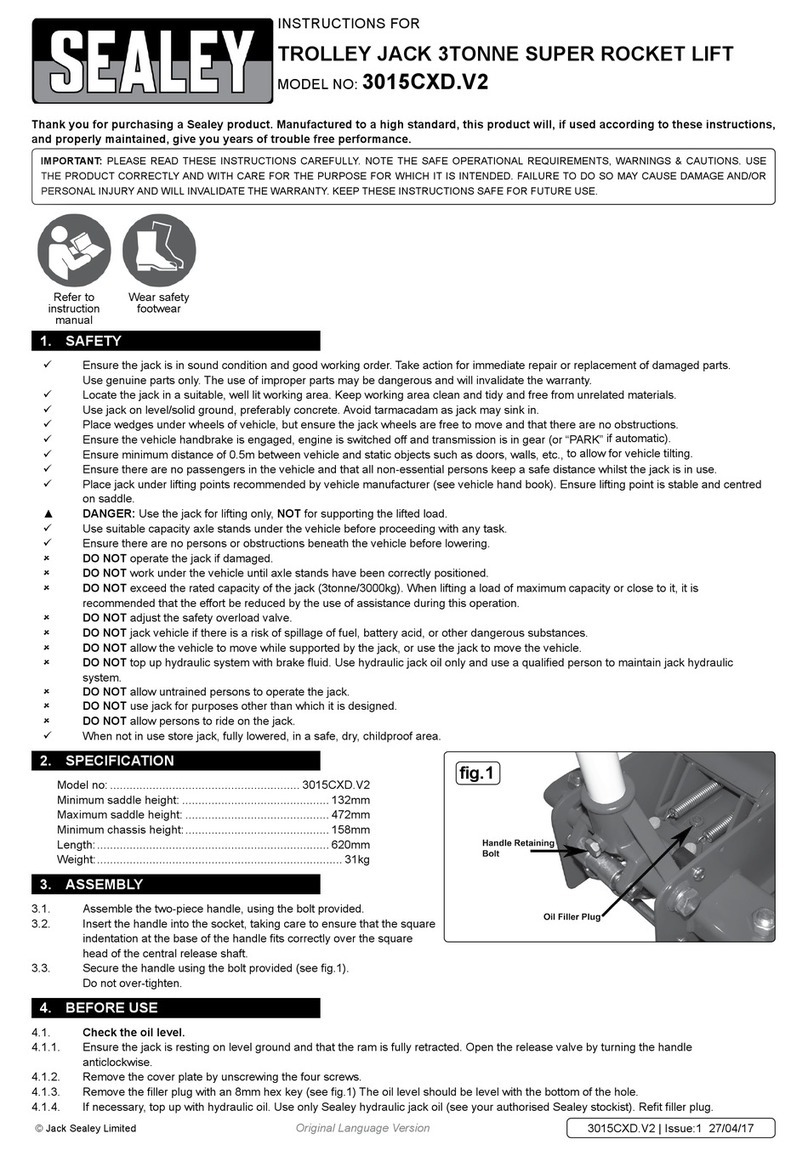 Sealey Super Rocket Lift instructions