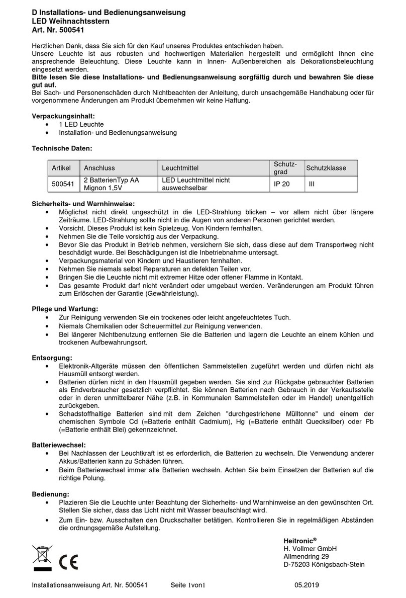 Heitronic Christmasstar Installation and operating instructions