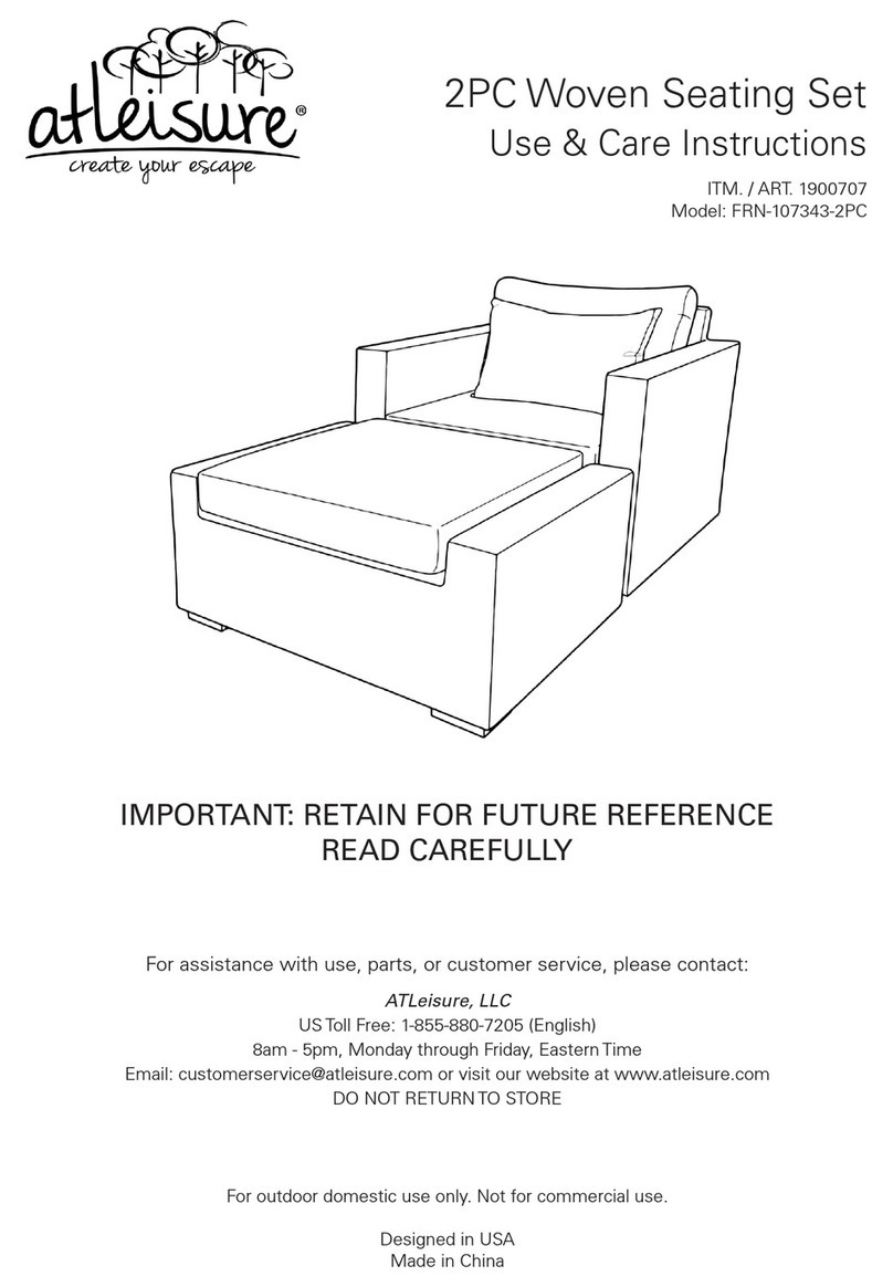 Atleisure FRN-107343-2PC Use & care instructions