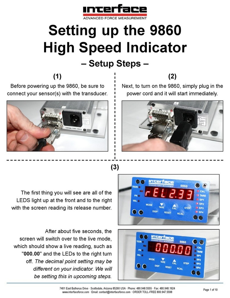 Interface 9860 User instructions