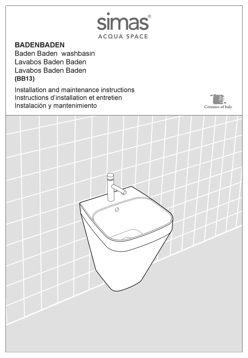 Simas Baden Baden Installation and maintenance instructions