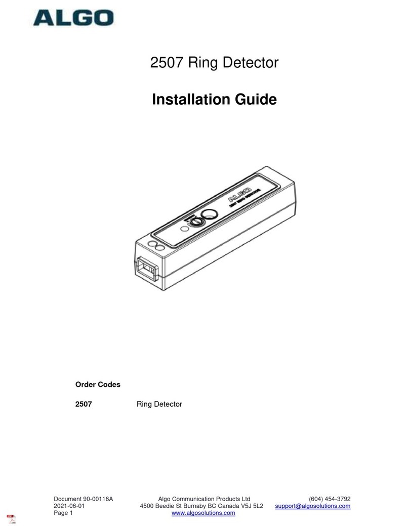 Algo 2507 installation guide
