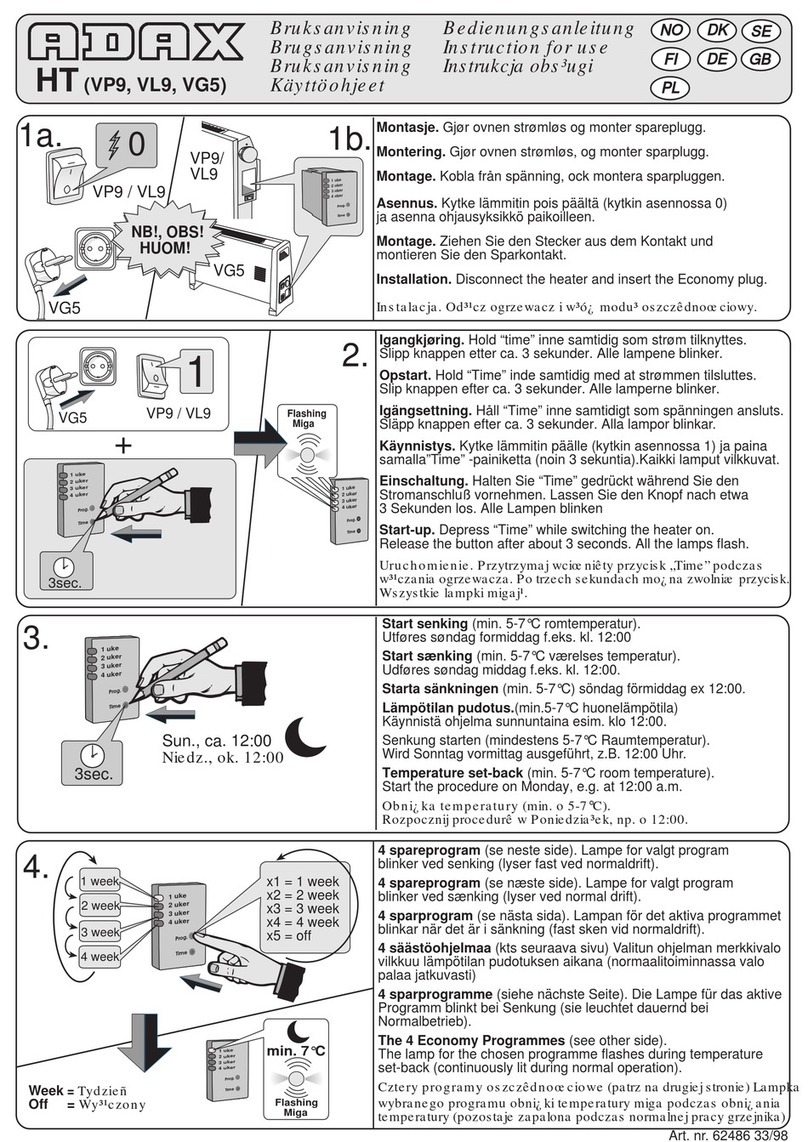 Adax VP9 User manual