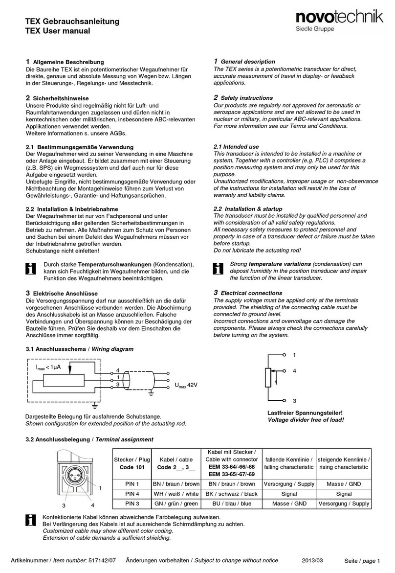 novotechnik TEX Series User manual
