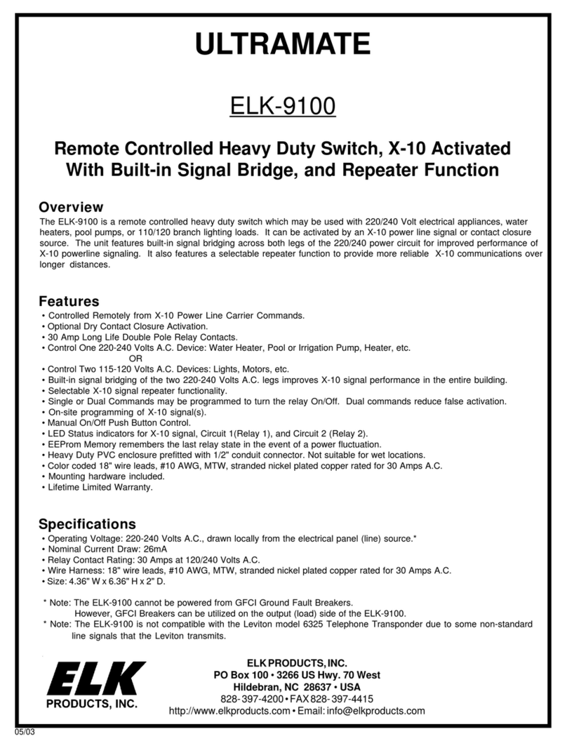 Elk Products ELK-9100 manual