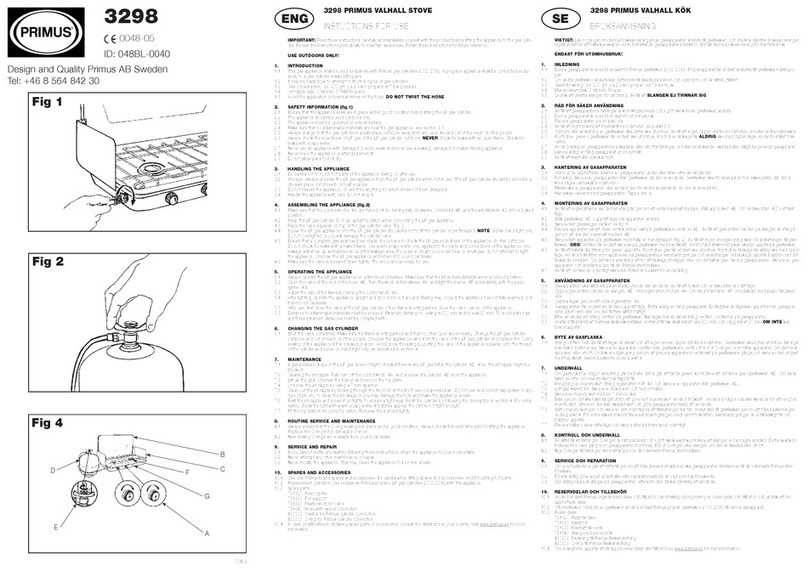 Primus 3298 Instuctions for use Primus 3298 Instuctions for use