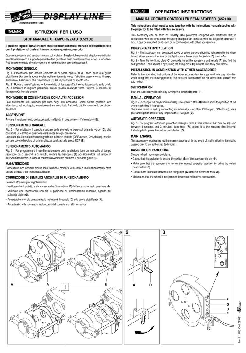 Claypaky C52150 operating instructions
