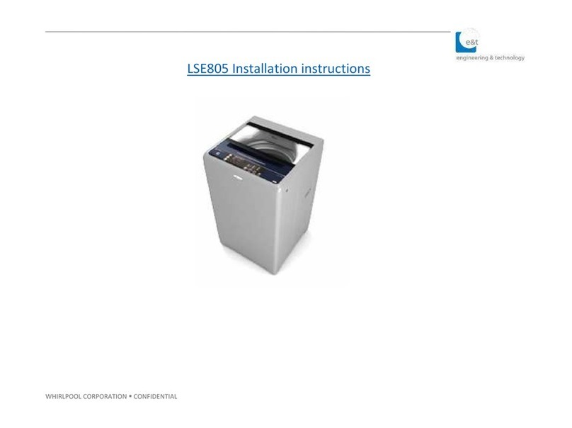 Whirlpool WhiteMagic LSE805 installation instructions