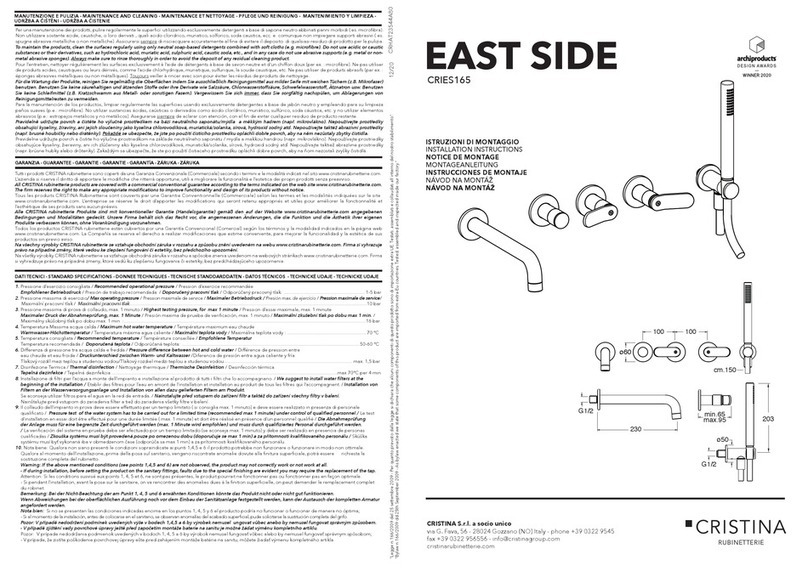 CRISTINA EAST SIDE CRIES165 User manual