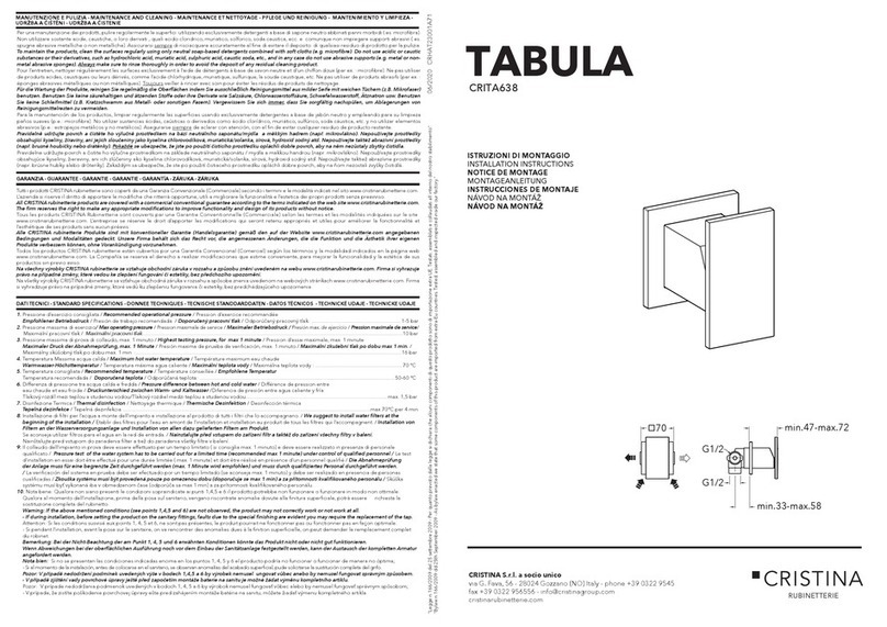 CRISTINA TABULA CRITA638 installation instructions