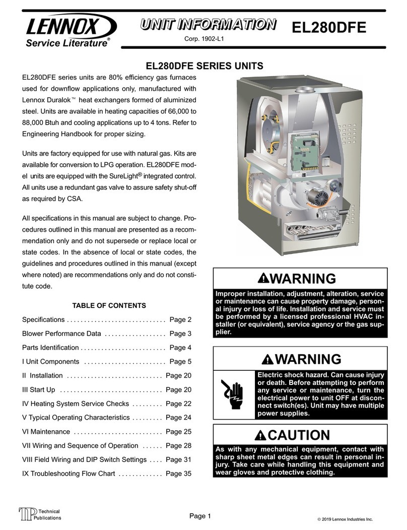 Lennox EL280DFE Series Installation and operation manual