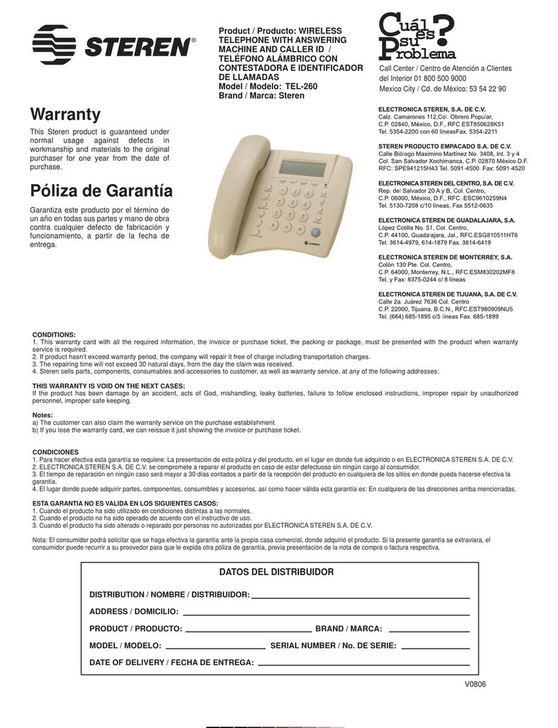 Steren TEL-260 manual
