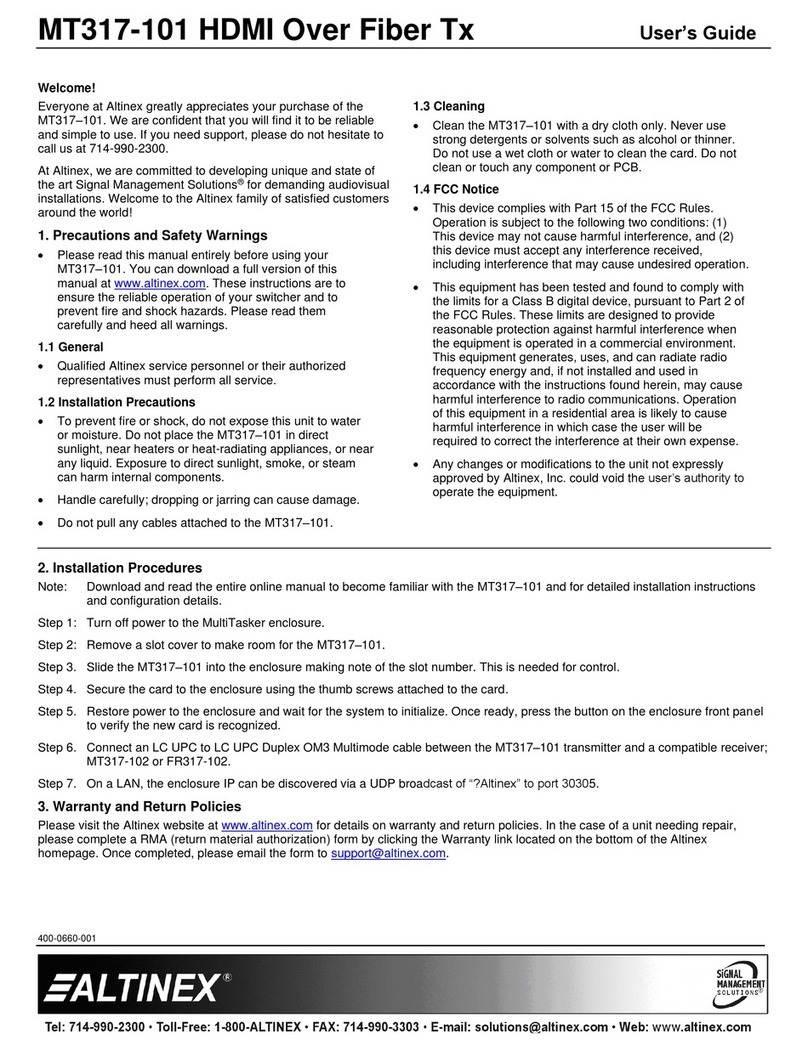 Altinex MT317-101 user guide