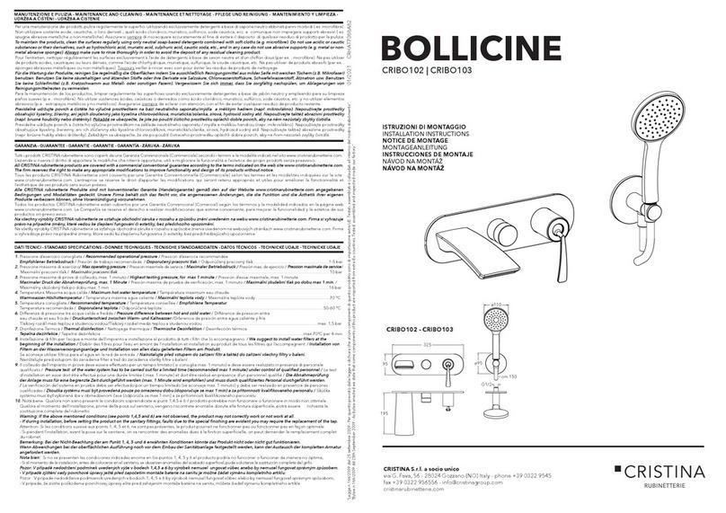 CRISTINA BOLLICINE CRIBO102 User manual