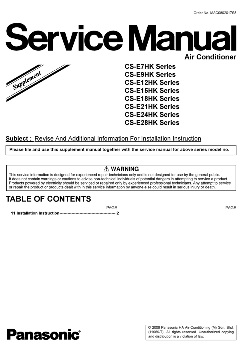 Panasonic CS-E7HK Series User manual