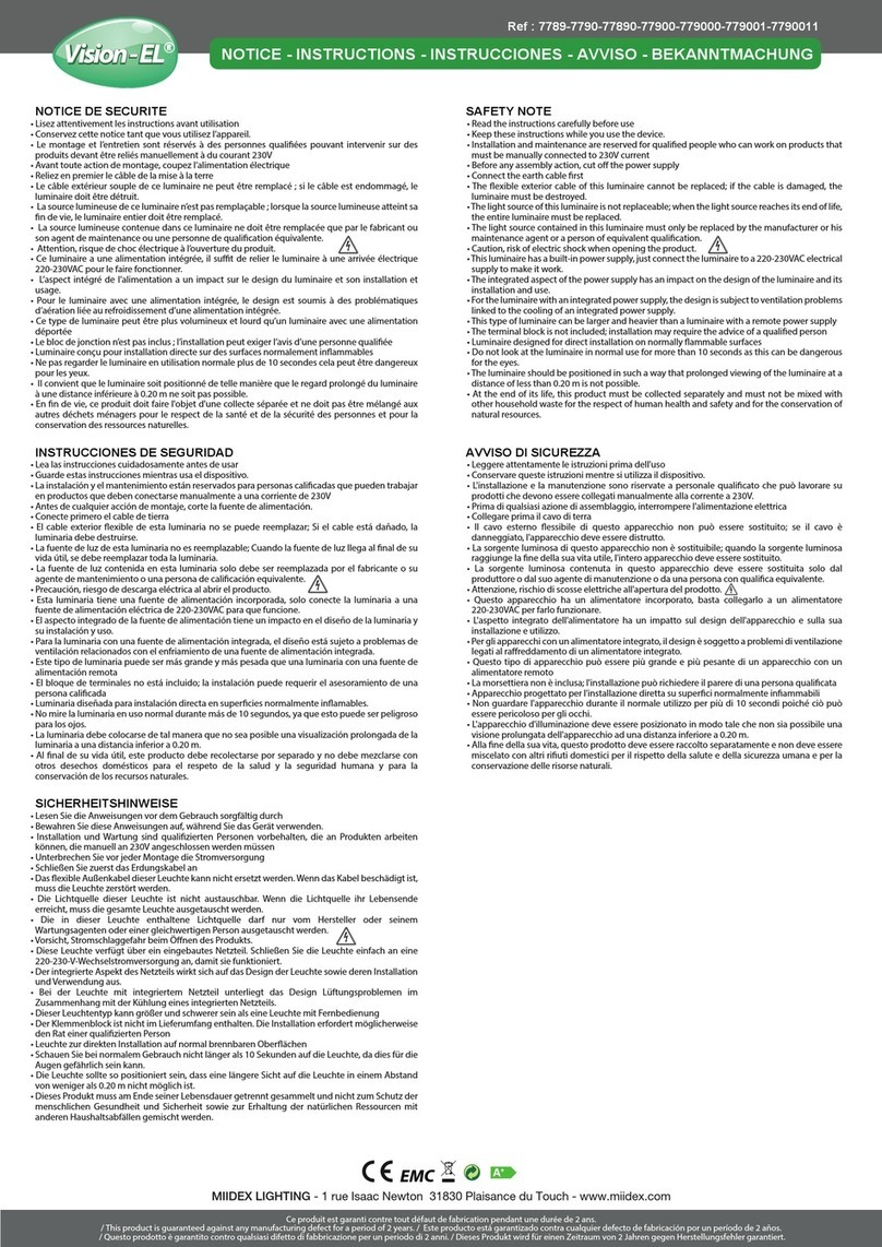 MIIDEX LIGHTING Vision-El 7789 Operation and maintenance manual