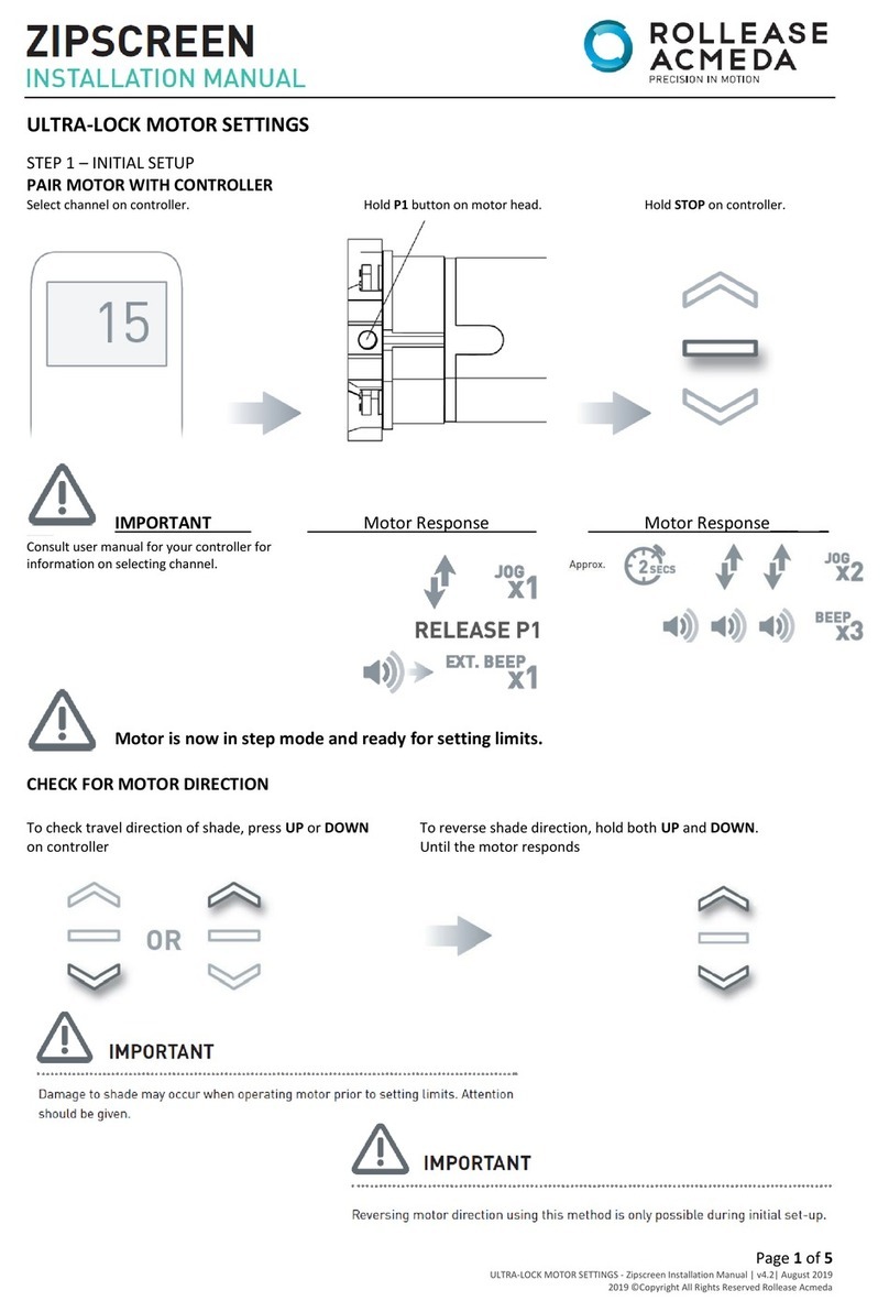 rollease acmeda ZIPSCREEN installation manual