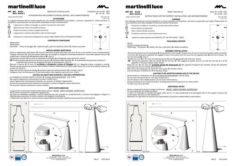 martinelli luce ELICA Parts list manual