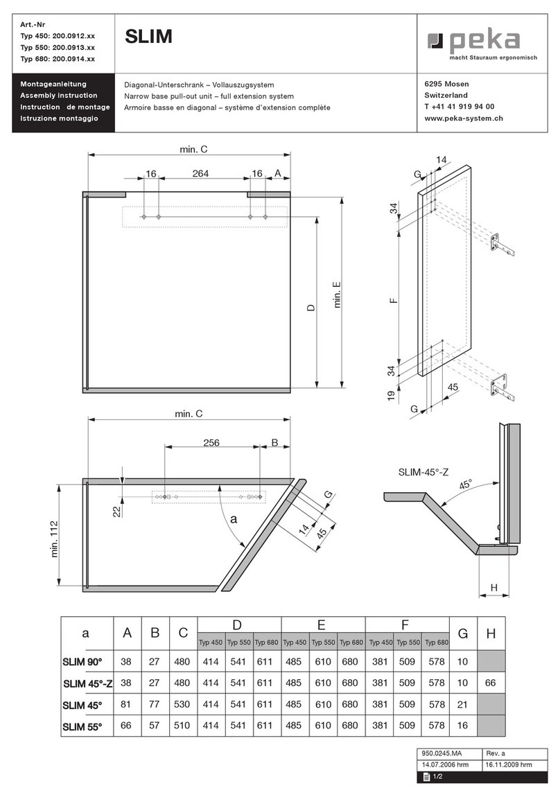 Peka SLIM 90 Assembly instruction