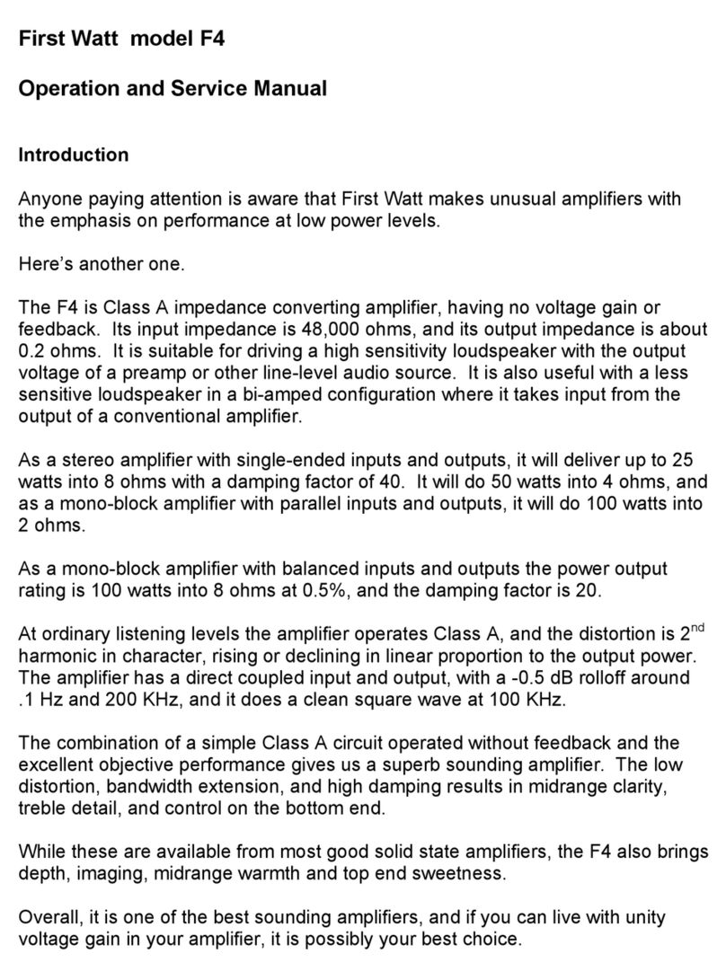 First Watt F4 Operation manual