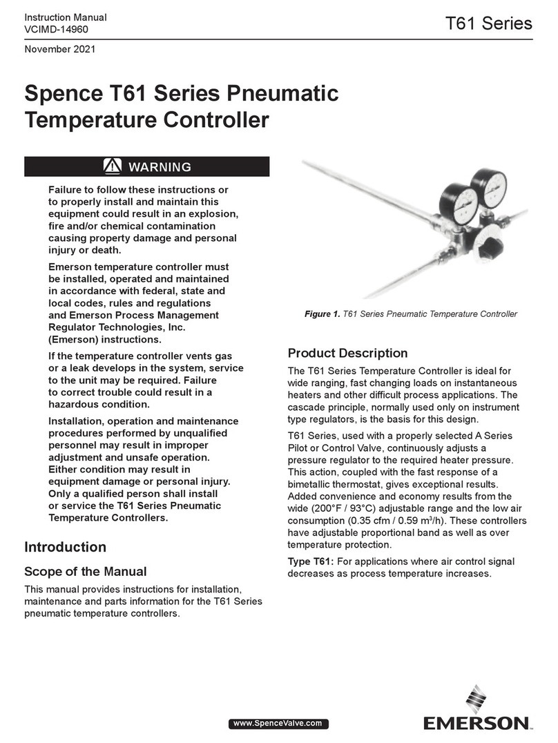Emerson Spence T61 Series User manual