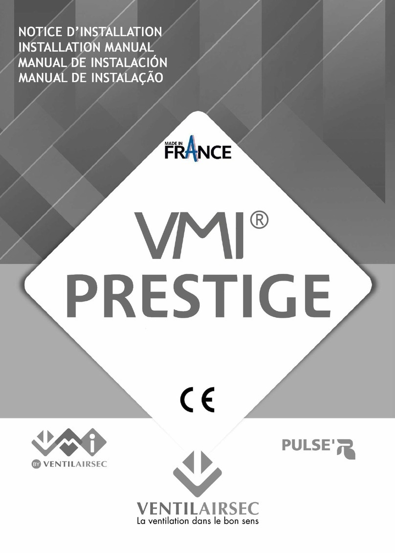 VENTILAIRSEC VMI PULSE'R Prestige Galbe installation manual