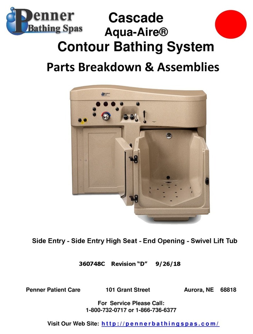 Penner Bathing Spas Aqua-Aire Cascade Parts Breakdown & Assemblies