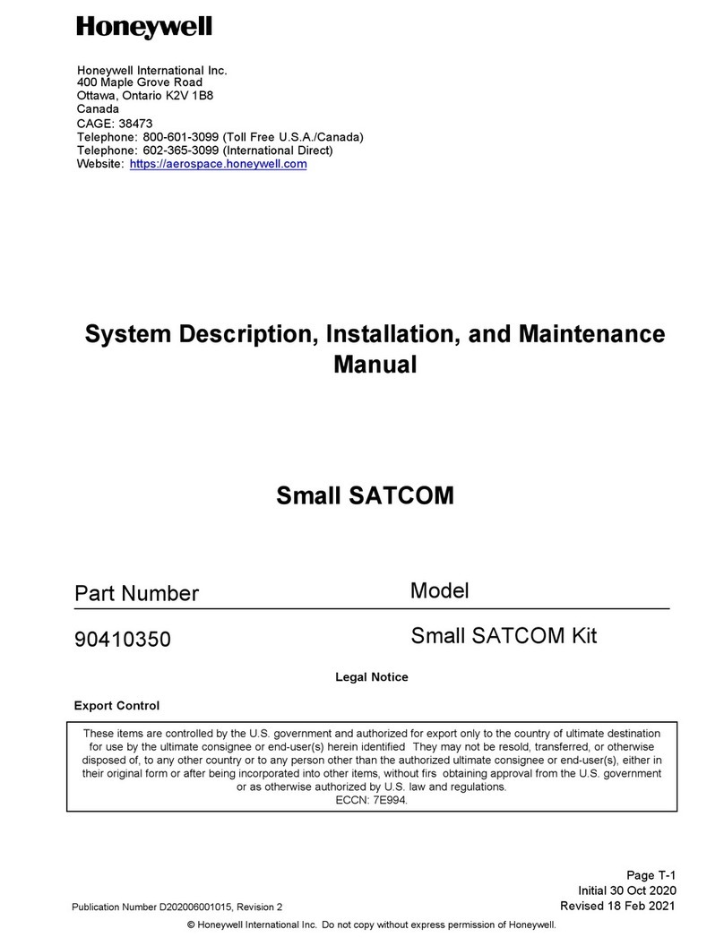 Honeywell Small SATCOM Operation, installation, and maintenance manual