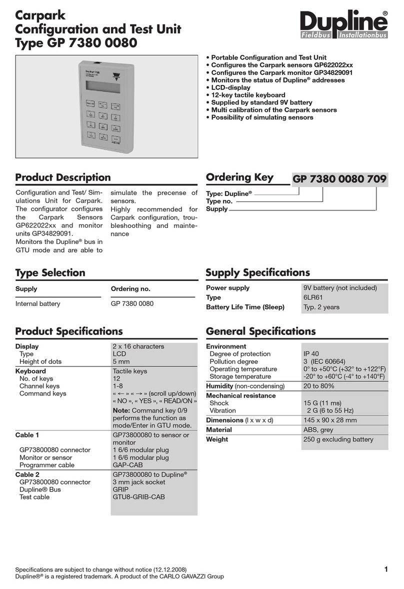 Dupline Carpark GP 7380 0080 quick start guide