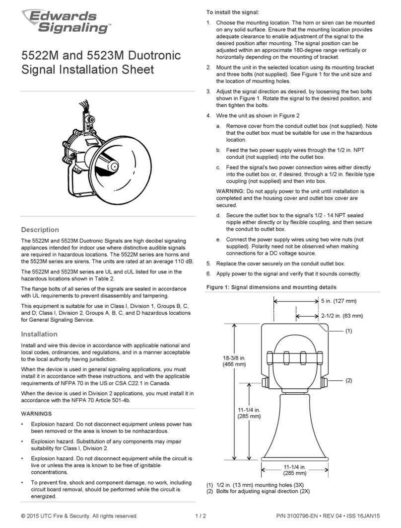 Edwards Signaling 5522M Assembly instructions