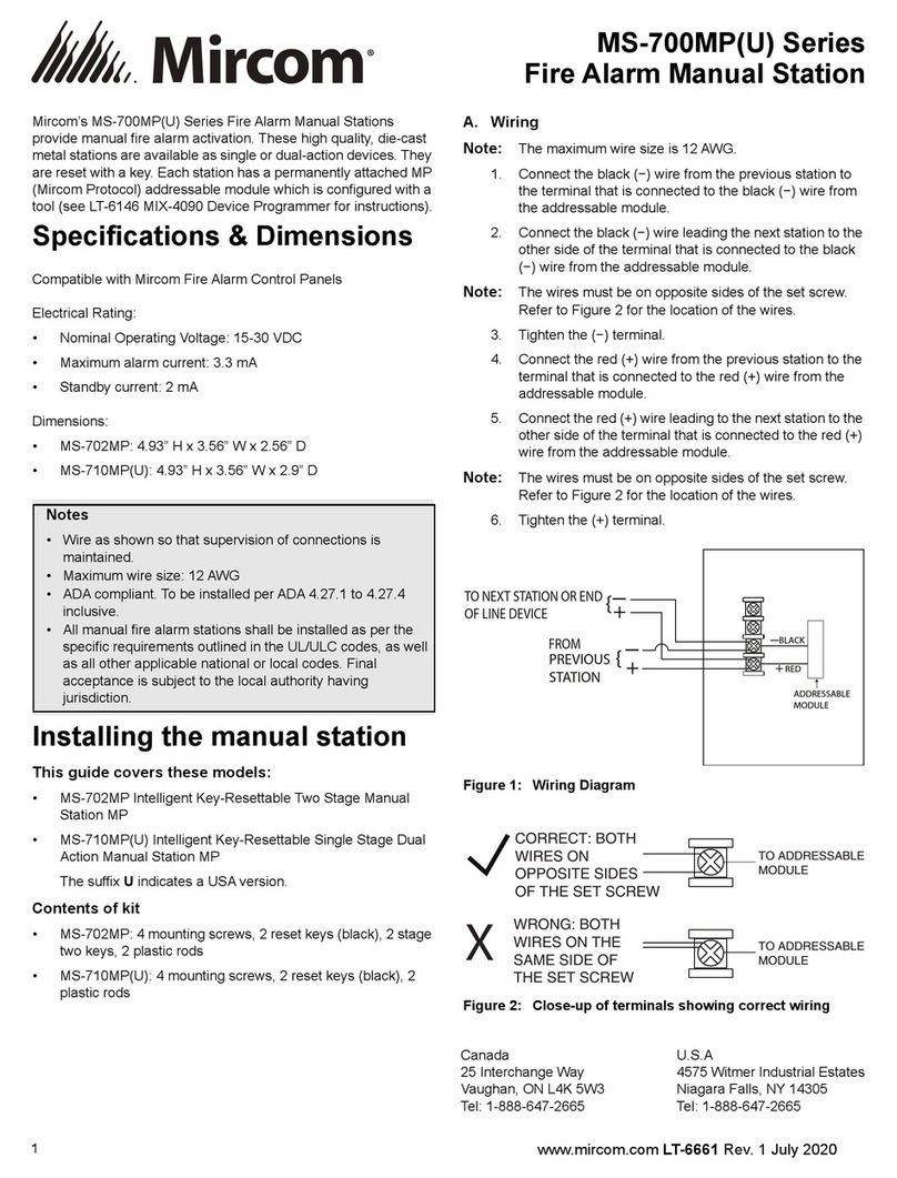 Mircom MS-700MP Series Installation and use instruction