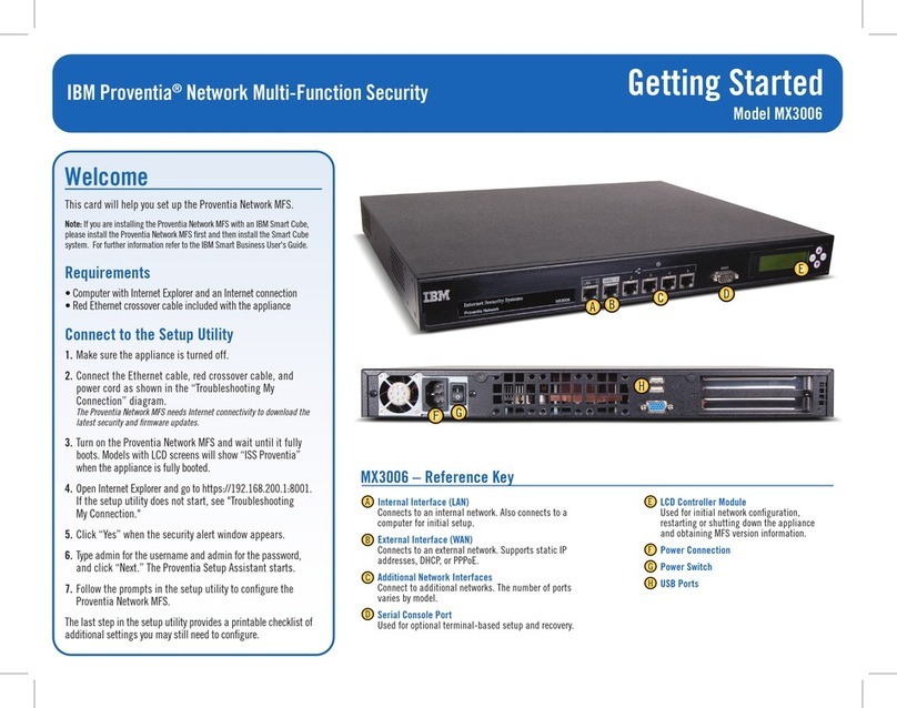 IBM Proventia MX3006 Getting started