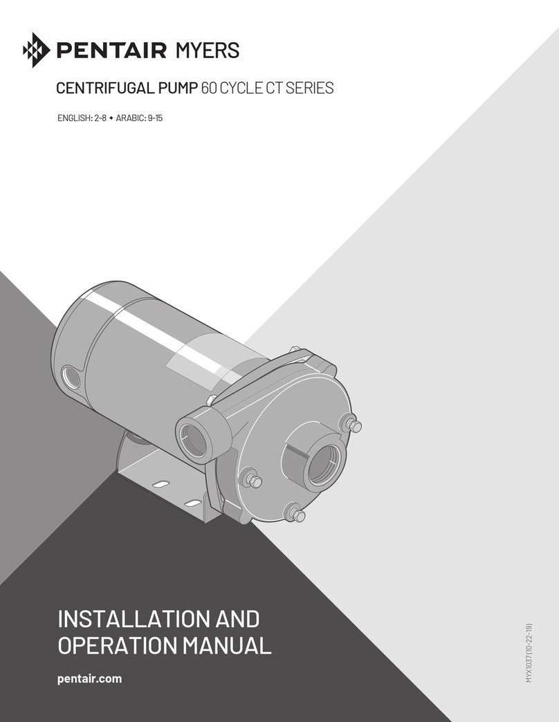 Pentair MYERS CT Series Installation and operation manual