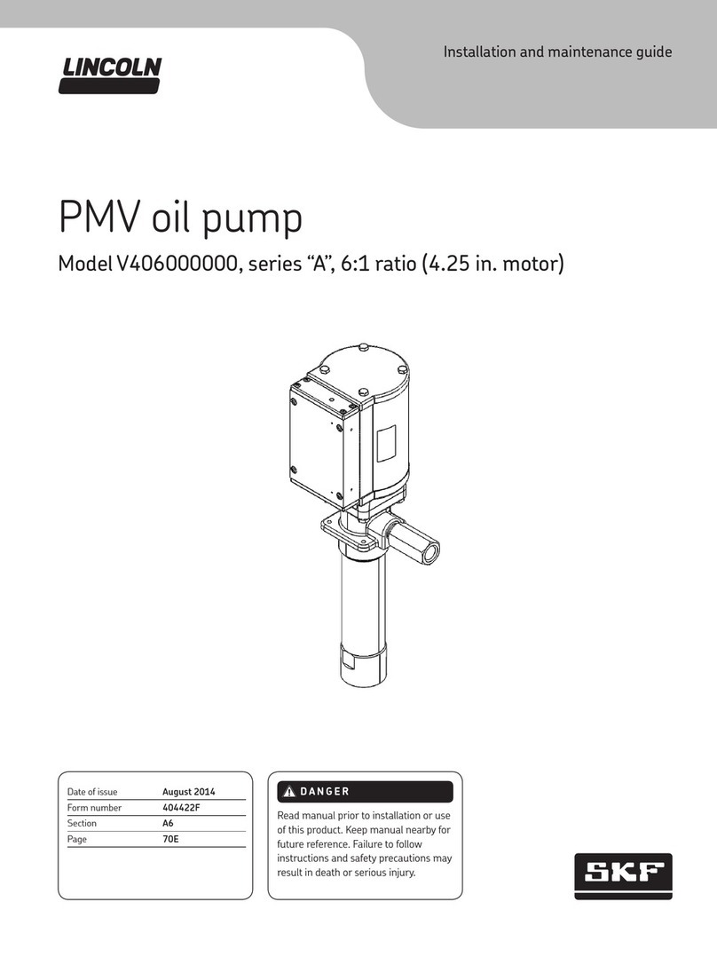 SKF Lincoln PMV V406000000 Installation and maintenance guide