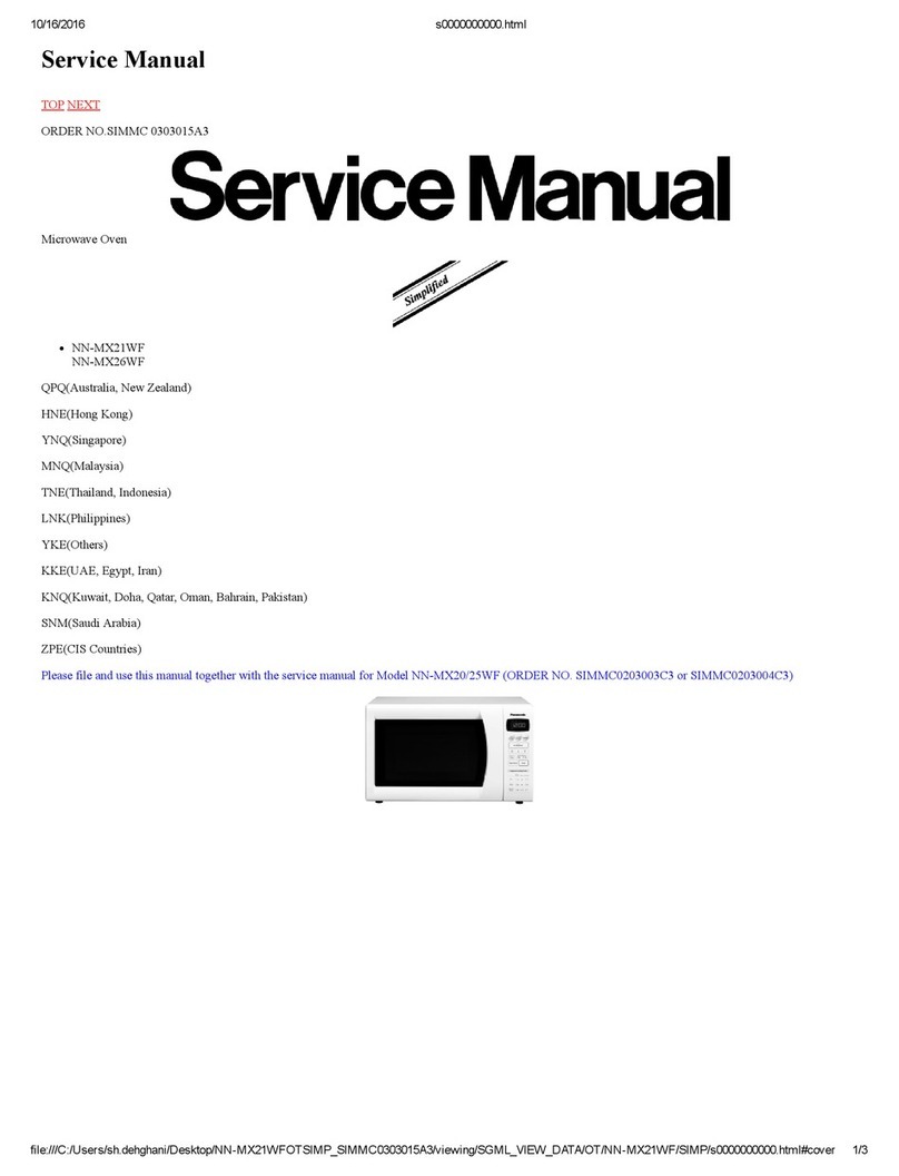 Panasonic NN--MX21WF Service manual