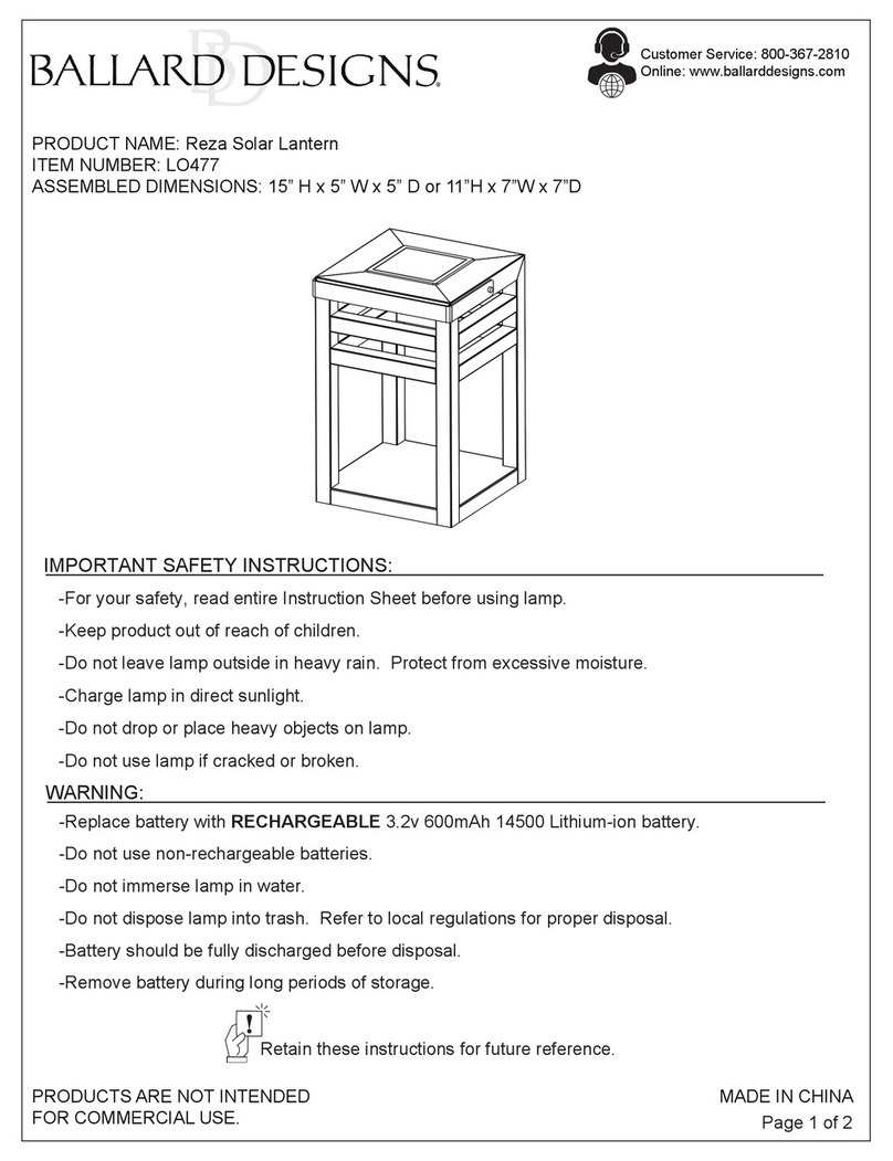 Ballard Designs LO477 User manual Ballard Designs LO477 User manual