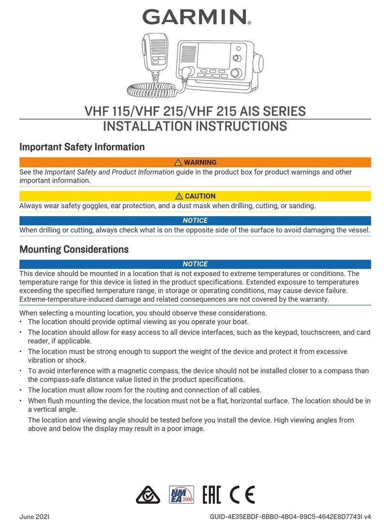 Garmin VHF 115 Series installation instructions