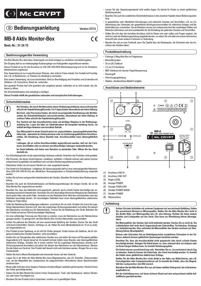MC Crypt MB-8 operating instructions