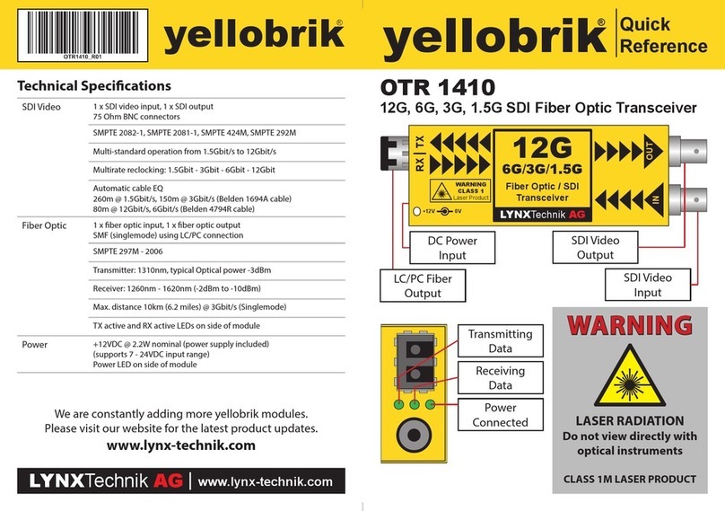 LYNXTechnik Yellobrik OTR 1410 User manual