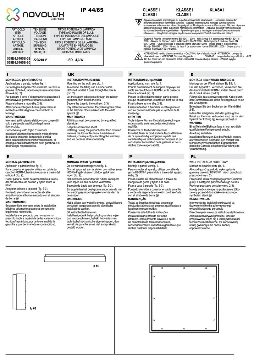 NOVOLUX Viena 569E-L0105B-02 User manual