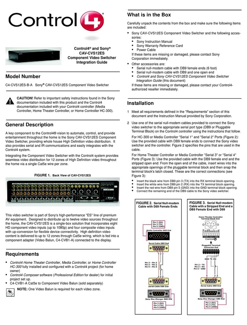 Sony CAV-CVS12ES - Component Video Switcher manual